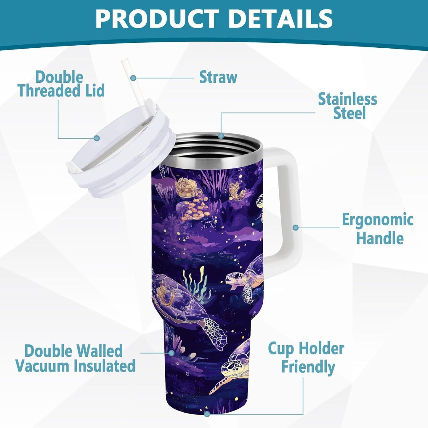 Monkey Face Banana 30 oz Tumbler with Handle and Straw Lid, Insulated Stainless Steel Water Bottle Portable Travel Coffee Tea Mug Cup - Colors A