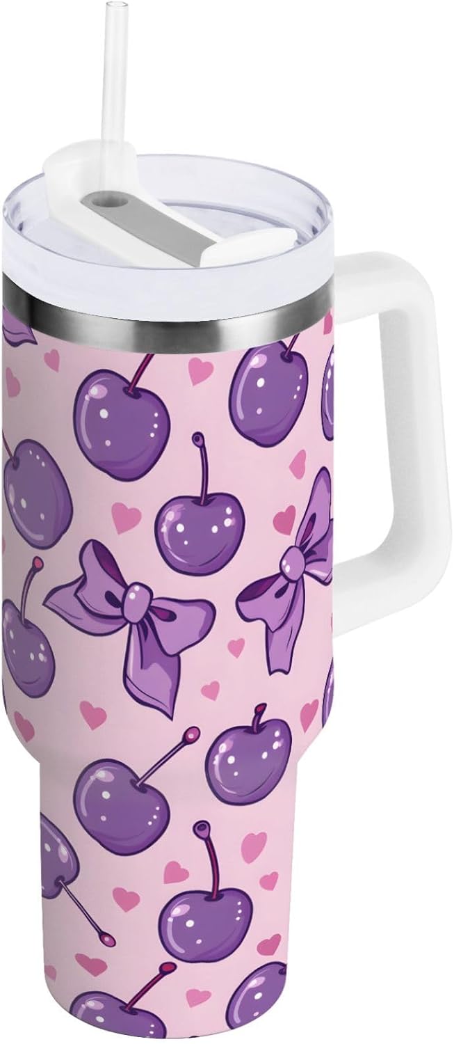 Monkey Face Banana 30 oz Tumbler with Handle and Straw Lid, Insulated Stainless Steel Water Bottle Portable Travel Coffee Tea Mug Cup - Colors A