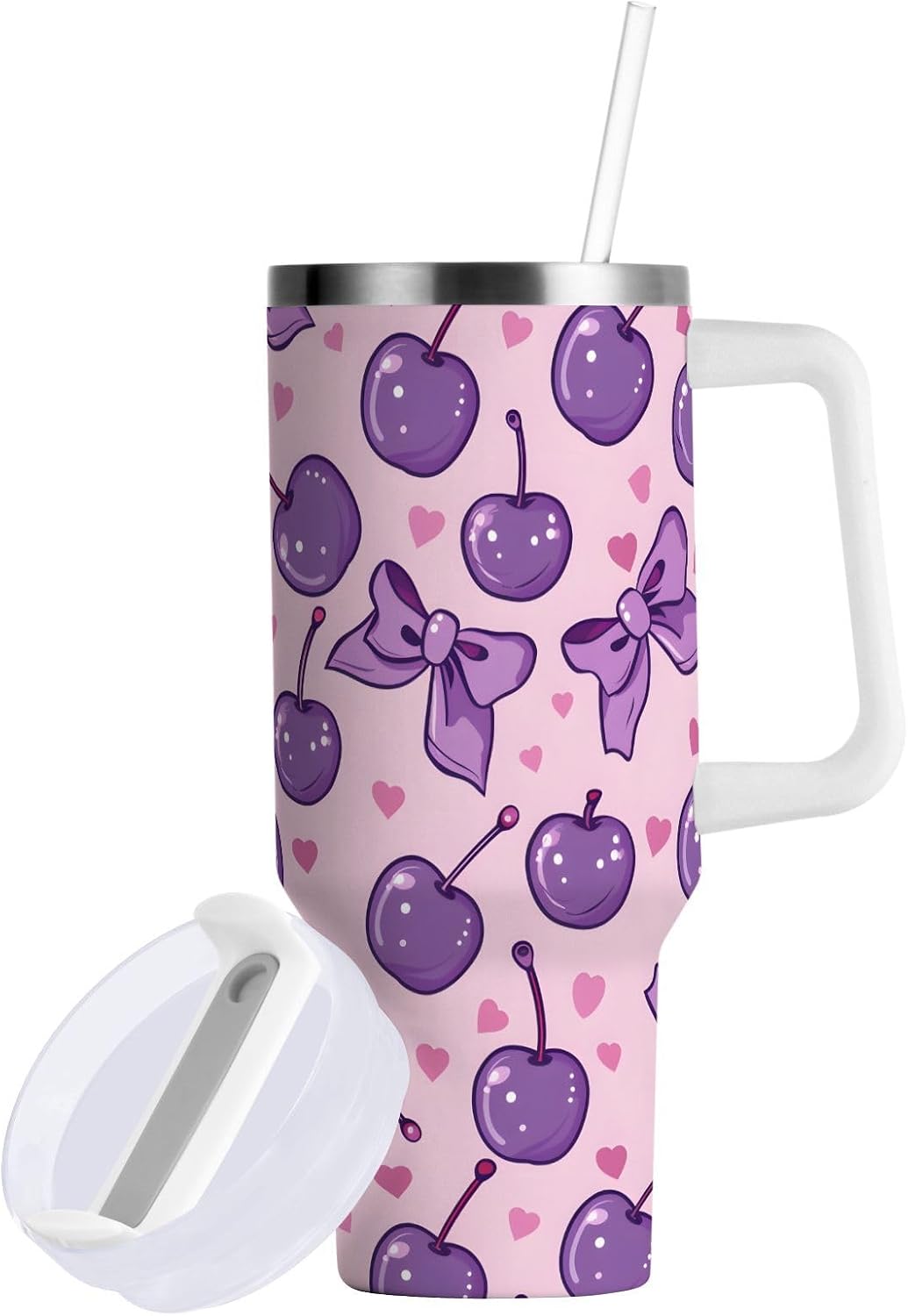 Monkey Face Banana 30 oz Tumbler with Handle and Straw Lid, Insulated Stainless Steel Water Bottle Portable Travel Coffee Tea Mug Cup - Colors A