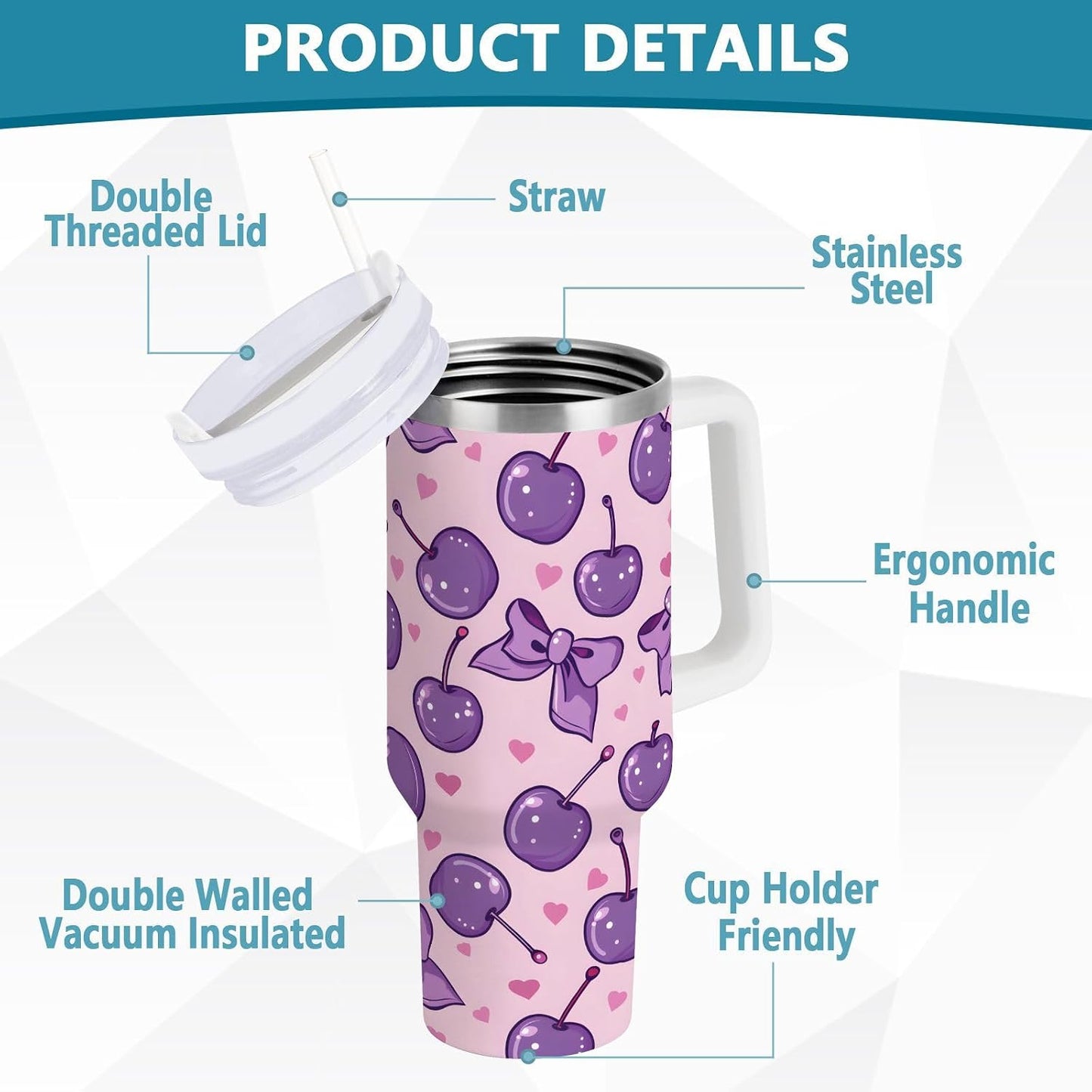 Monkey Face Banana 30 oz Tumbler with Handle and Straw Lid, Insulated Stainless Steel Water Bottle Portable Travel Coffee Tea Mug Cup - Colors A