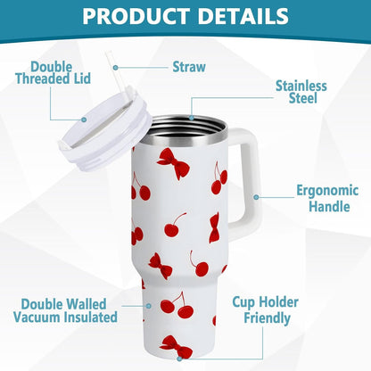 Monkey Face Banana 30 oz Tumbler with Handle and Straw Lid, Insulated Stainless Steel Water Bottle Portable Travel Coffee Tea Mug Cup - Colors A
