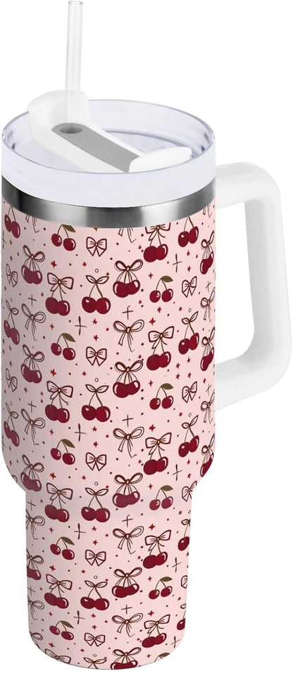 Monkey Face Banana 30 oz Tumbler with Handle and Straw Lid, Insulated Stainless Steel Water Bottle Portable Travel Coffee Tea Mug Cup - Colors A