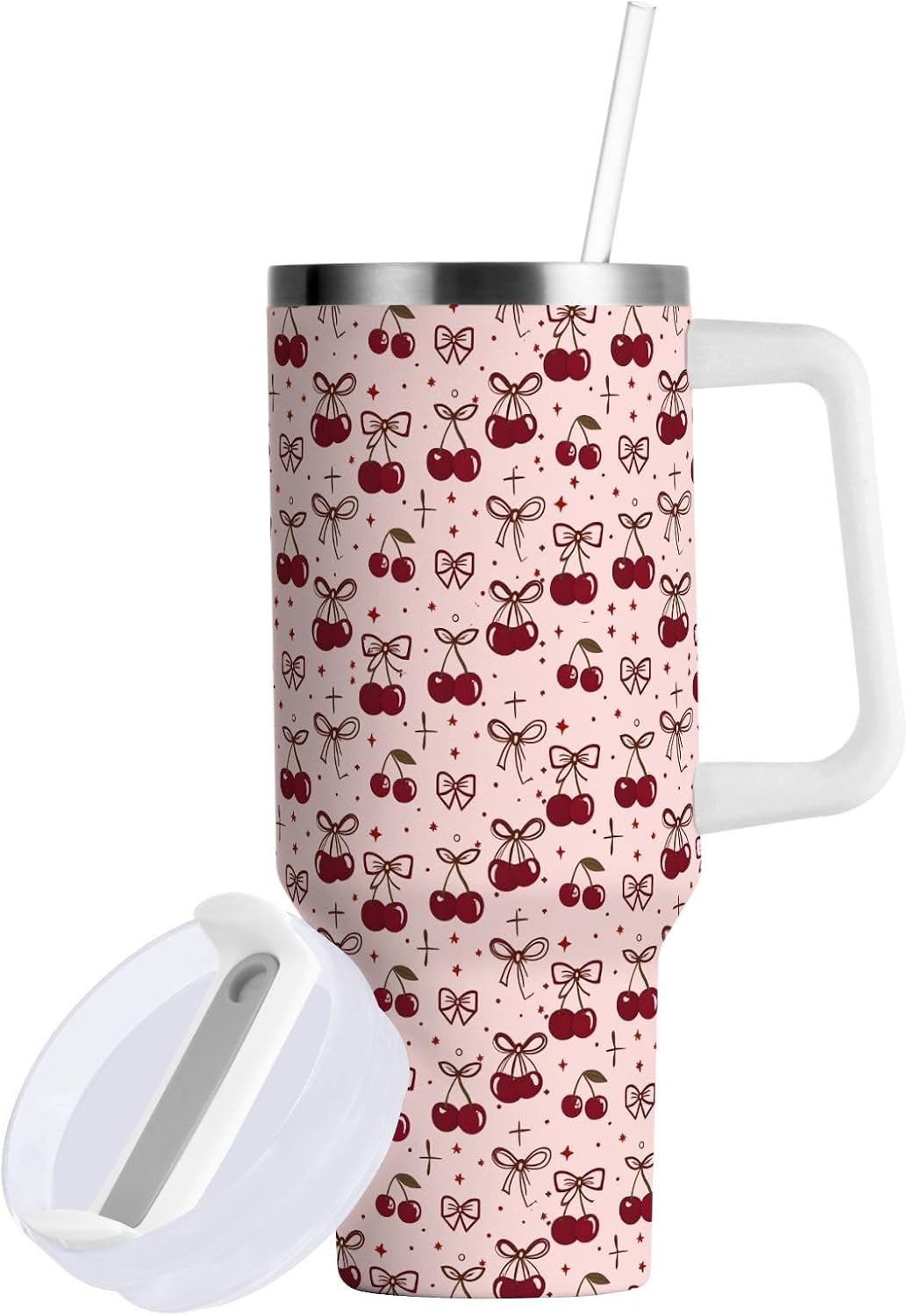 Monkey Face Banana 30 oz Tumbler with Handle and Straw Lid, Insulated Stainless Steel Water Bottle Portable Travel Coffee Tea Mug Cup - Colors A