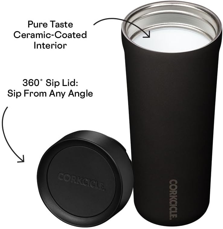Commuter Cup Travel Mug - Insulated Coffee Mug with Lid - Keeps Drinks Cold 18 Hours - 360° Spill-Proof Sip Lid - Holiday Gift - Great for Gifting Warmth - 17 oz - Powder Blue