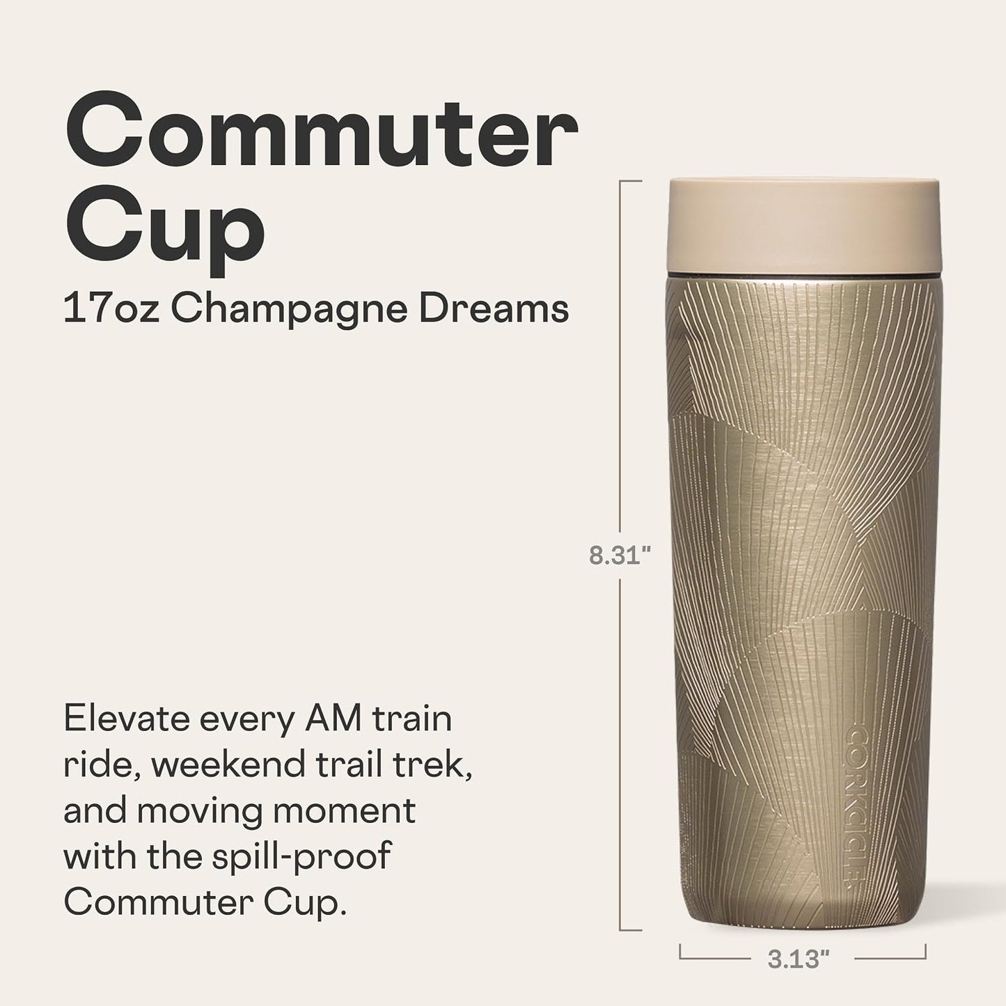 Commuter Cup Travel Mug - Insulated Coffee Mug with Lid - Keeps Drinks Cold 18 Hours - 360° Spill-Proof Sip Lid - Holiday Gift - Great for Gifting Warmth - 17 oz - Powder Blue