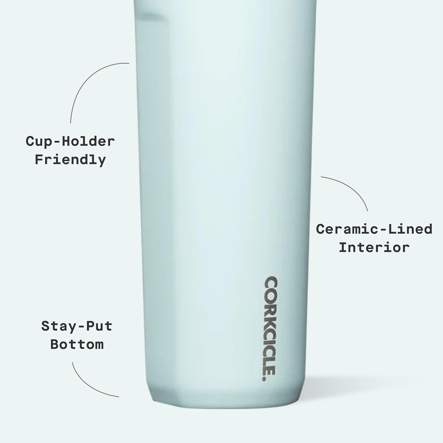 Commuter Cup Travel Mug - Insulated Coffee Mug with Lid - Keeps Drinks Cold 18 Hours - 360° Spill-Proof Sip Lid - Holiday Gift - Great for Gifting Warmth - 17 oz - Powder Blue