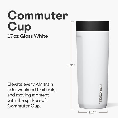 Commuter Cup Travel Mug - Insulated Coffee Mug with Lid - Keeps Drinks Cold 18 Hours - 360° Spill-Proof Sip Lid - Holiday Gift - Great for Gifting Warmth - 17 oz - Powder Blue