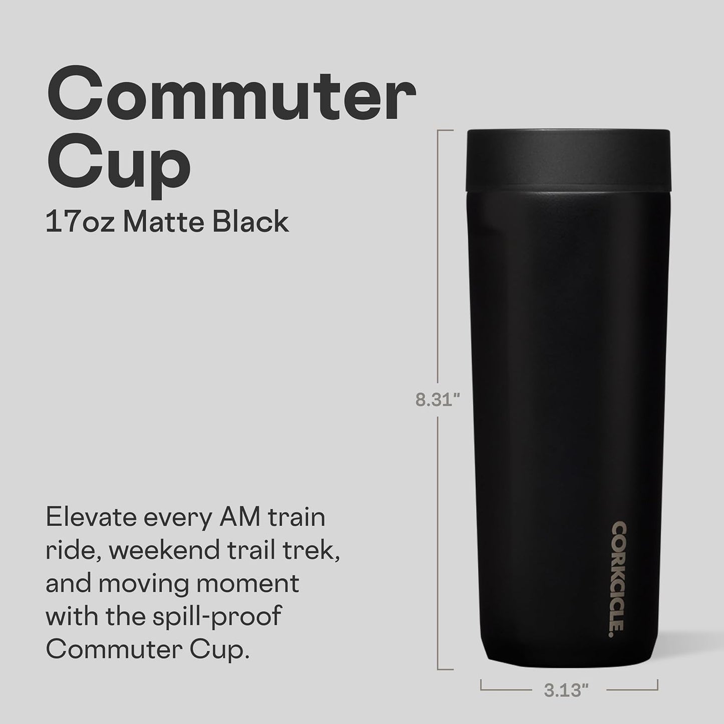 Commuter Cup Travel Mug - Insulated Coffee Mug with Lid - Keeps Drinks Cold 18 Hours - 360° Spill-Proof Sip Lid - Holiday Gift - Great for Gifting Warmth - 17 oz - Powder Blue