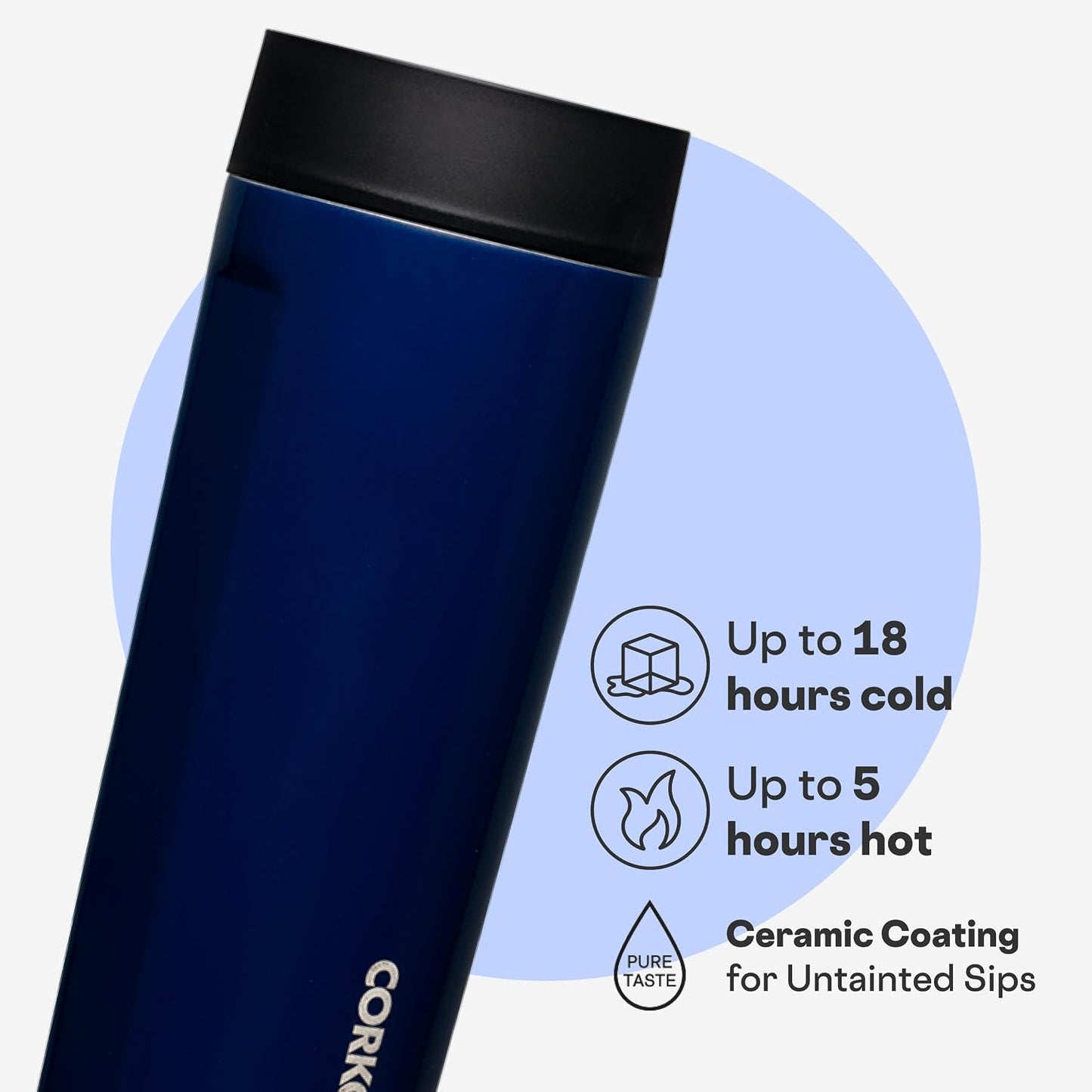 Commuter Cup Travel Mug - Insulated Coffee Mug with Lid - Keeps Drinks Cold 18 Hours - 360° Spill-Proof Sip Lid - Holiday Gift - Great for Gifting Warmth - 17 oz - Powder Blue