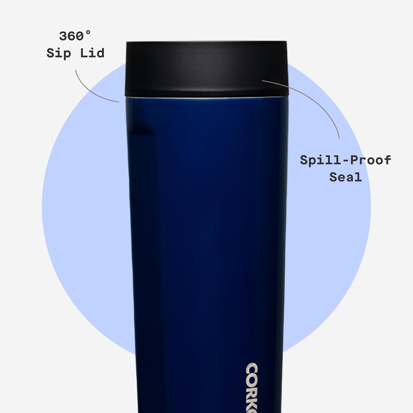 Commuter Cup Travel Mug - Insulated Coffee Mug with Lid - Keeps Drinks Cold 18 Hours - 360° Spill-Proof Sip Lid - Holiday Gift - Great for Gifting Warmth - 17 oz - Powder Blue