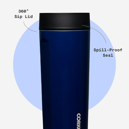 Commuter Cup Travel Mug - Insulated Coffee Mug with Lid - Keeps Drinks Cold 18 Hours - 360° Spill-Proof Sip Lid - Holiday Gift - Great for Gifting Warmth - 17 oz - Powder Blue