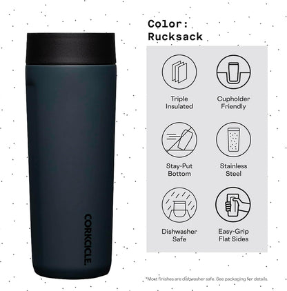Commuter Cup Travel Mug - Insulated Coffee Mug with Lid - Keeps Drinks Cold 18 Hours - 360° Spill-Proof Sip Lid - Holiday Gift - Great for Gifting Warmth - 17 oz - Powder Blue