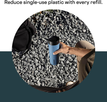 Commuter Cup Travel Mug - Insulated Coffee Mug with Lid - Keeps Drinks Cold 18 Hours - 360° Spill-Proof Sip Lid - Holiday Gift - Great for Gifting Warmth - 17 oz - Powder Blue