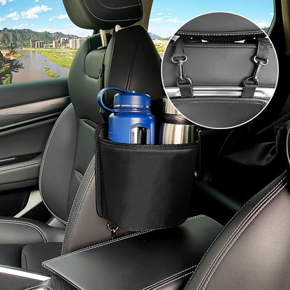 Car Cup Holder Expander for Car Seat Side, Multifunctional Hanging Storage Bag for Water Bottle Cup and Drink at Back Seat, Large Waterproof Oxford Cloth Hanging Cup Holder Organizer Tray