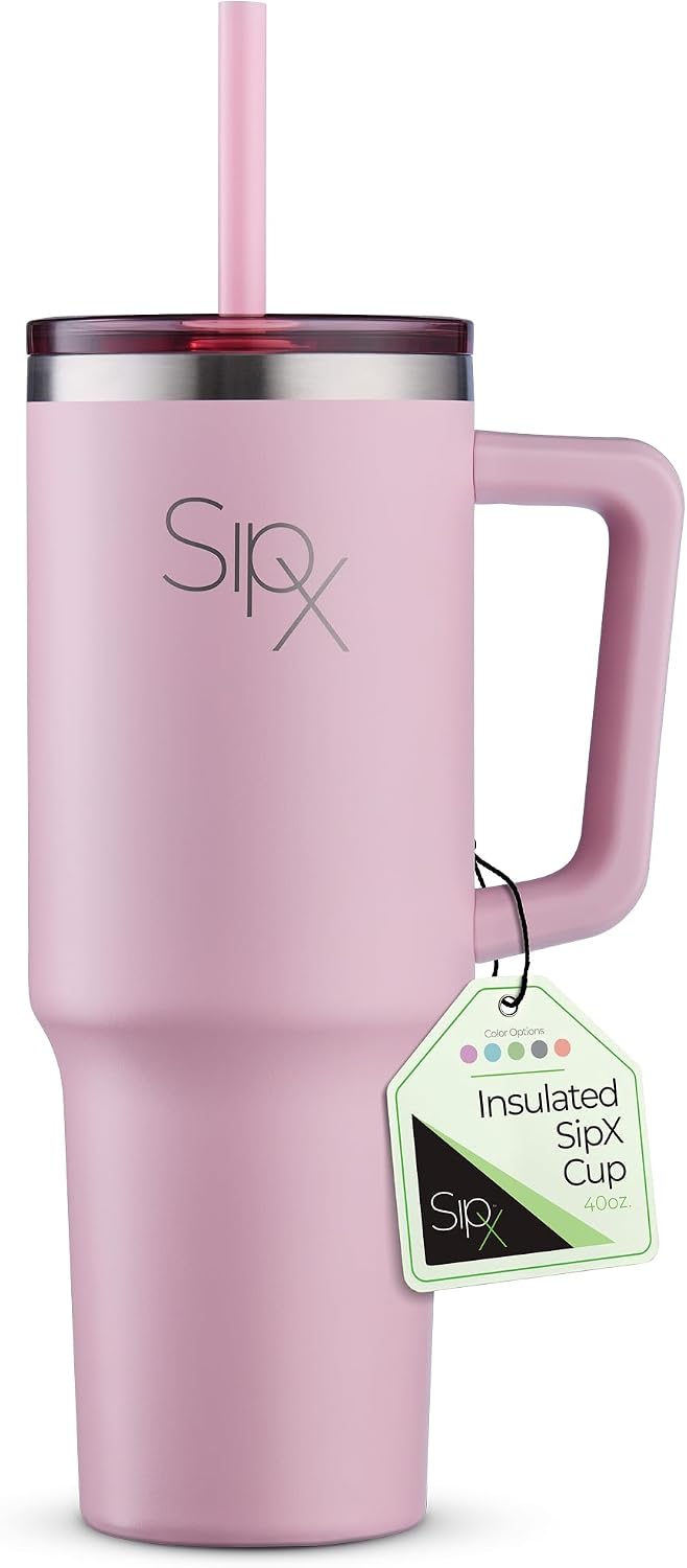 ™ 30 oz Insulated Tumbler with Handle & Straw – Vacuum Insulated Stainless Steel, Leakproof, Cupholder Friendly – Perfect for Iced Coffee, Water & Travel – Grey