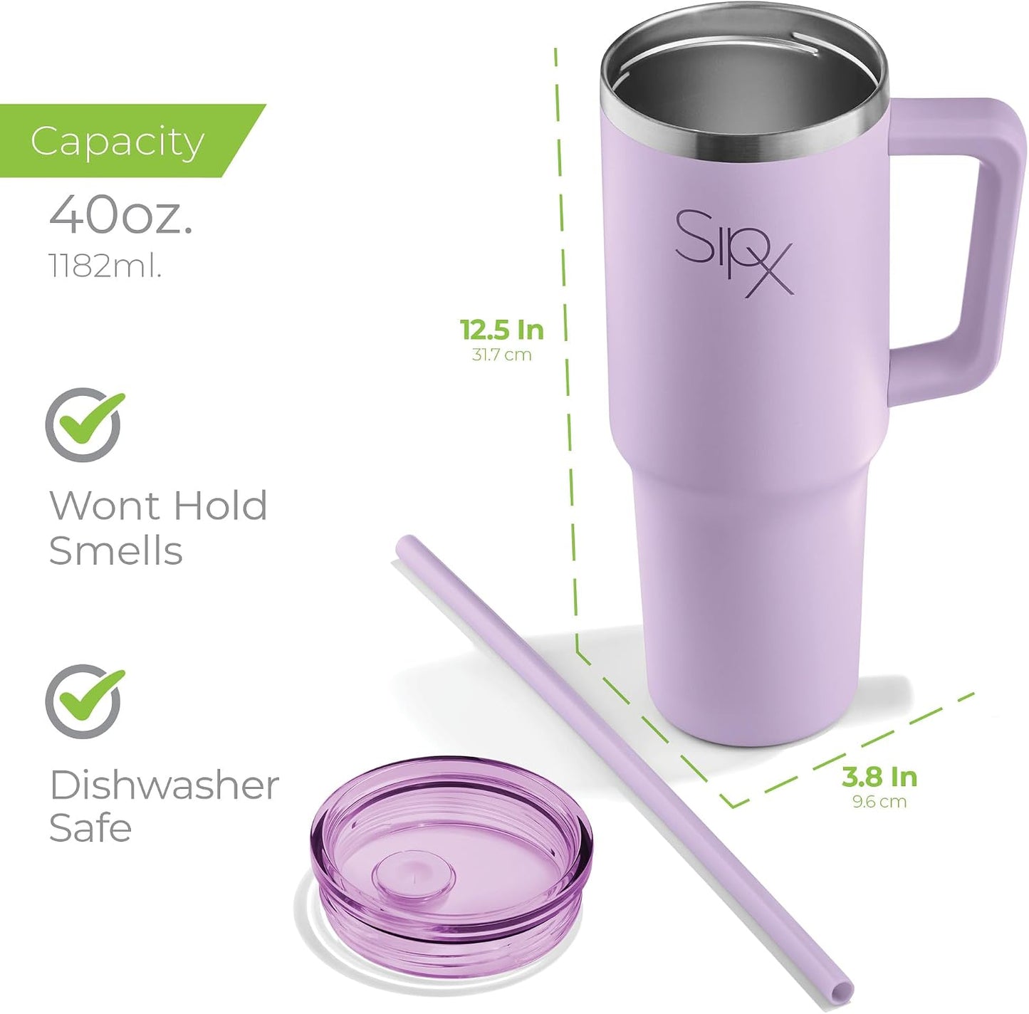 ™ 30 oz Insulated Tumbler with Handle & Straw – Vacuum Insulated Stainless Steel, Leakproof, Cupholder Friendly – Perfect for Iced Coffee, Water & Travel – Grey