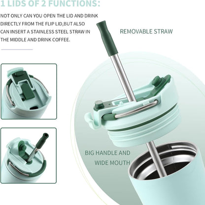 BOTTLE BOTTLE Insulated coffee Tumbler with Dual-use Lid and Straw 12oz