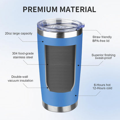 20oz Tumbler with Lid and Straw Double Wall Powder Coated Vacuum Insulated Coffee Tumbler Stainless Steel Insulated Travel Coffee Mug Spill-Proof Thermal Cup for Hot and Cold Beverage,Black