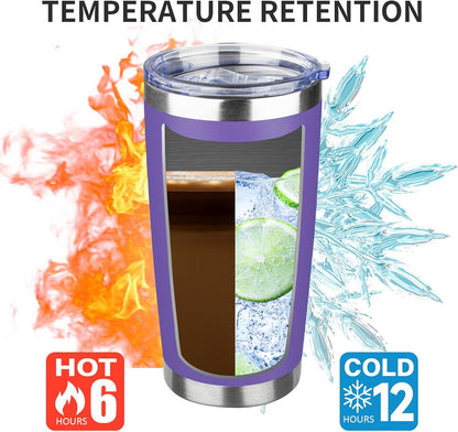 20oz Tumbler with Lid and Straw Double Wall Powder Coated Vacuum Insulated Coffee Tumbler Stainless Steel Insulated Travel Coffee Mug Spill-Proof Thermal Cup for Hot and Cold Beverage,Black