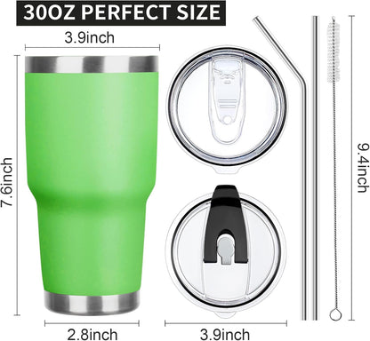20oz Tumbler with Lid and Straw Double Wall Powder Coated Vacuum Insulated Coffee Tumbler Stainless Steel Insulated Travel Coffee Mug Spill-Proof Thermal Cup for Hot and Cold Beverage,Black