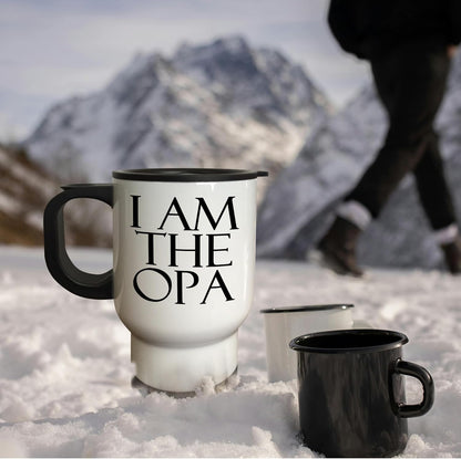 I Am The Opa Black Travel Mug, 14-Ounce, Stainless Steel