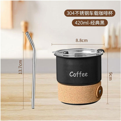 304 Stainless Steels Vacuum Insulating Coffee Cup Portable Leakproof Lid Dishwasher Safe Travel Mug for Commuters Ergonomic Grip Coffee Cup