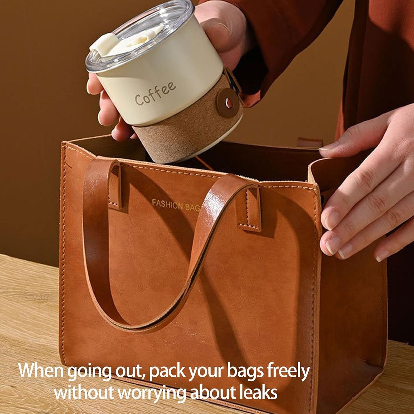 304 Stainless Steels Vacuum Insulating Coffee Cup Portable Leakproof Lid Dishwasher Safe Travel Mug for Commuters Ergonomic Grip Coffee Cup