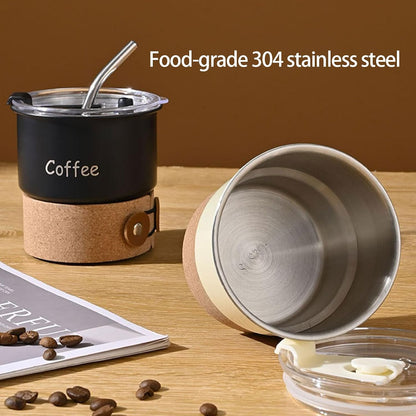 304 Stainless Steels Vacuum Insulating Coffee Cup Portable Leakproof Lid Dishwasher Safe Travel Mug for Commuters Ergonomic Grip Coffee Cup