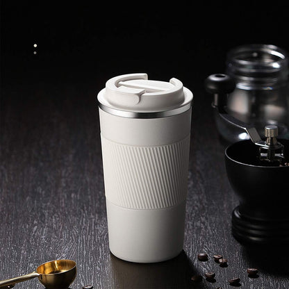 17oz Travel Coffee Cups Insulated Mug Thermal Tumbler to Go with Lid Leak Proof Reusable Stainless Steel Coffee Mug Spill Proof for Hot and Iced Cold Drinks (Black, 510ml)
