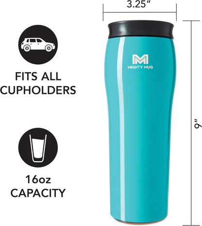 The Untippable Mug | Grips When Hit, Lifts for Sips | Insulated Stainless Steel Tumbler | Cupholder Friendly | Gifts for Women Men All | Leakproof | 6 Hour Hot / 24 Cold | 16oz | Teal