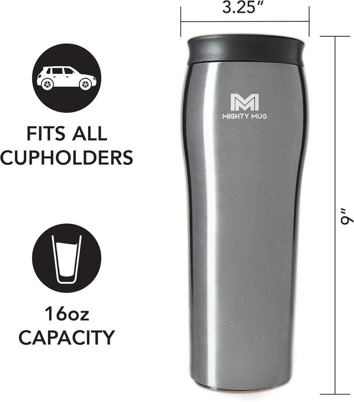 The Untippable Mug | Grips When Hit, Lifts for Sips | Insulated Stainless Steel Tumbler | Cupholder Friendly | Gifts for Women Men All | Leakproof | 6 Hour Hot / 24 Cold | 16oz | Teal
