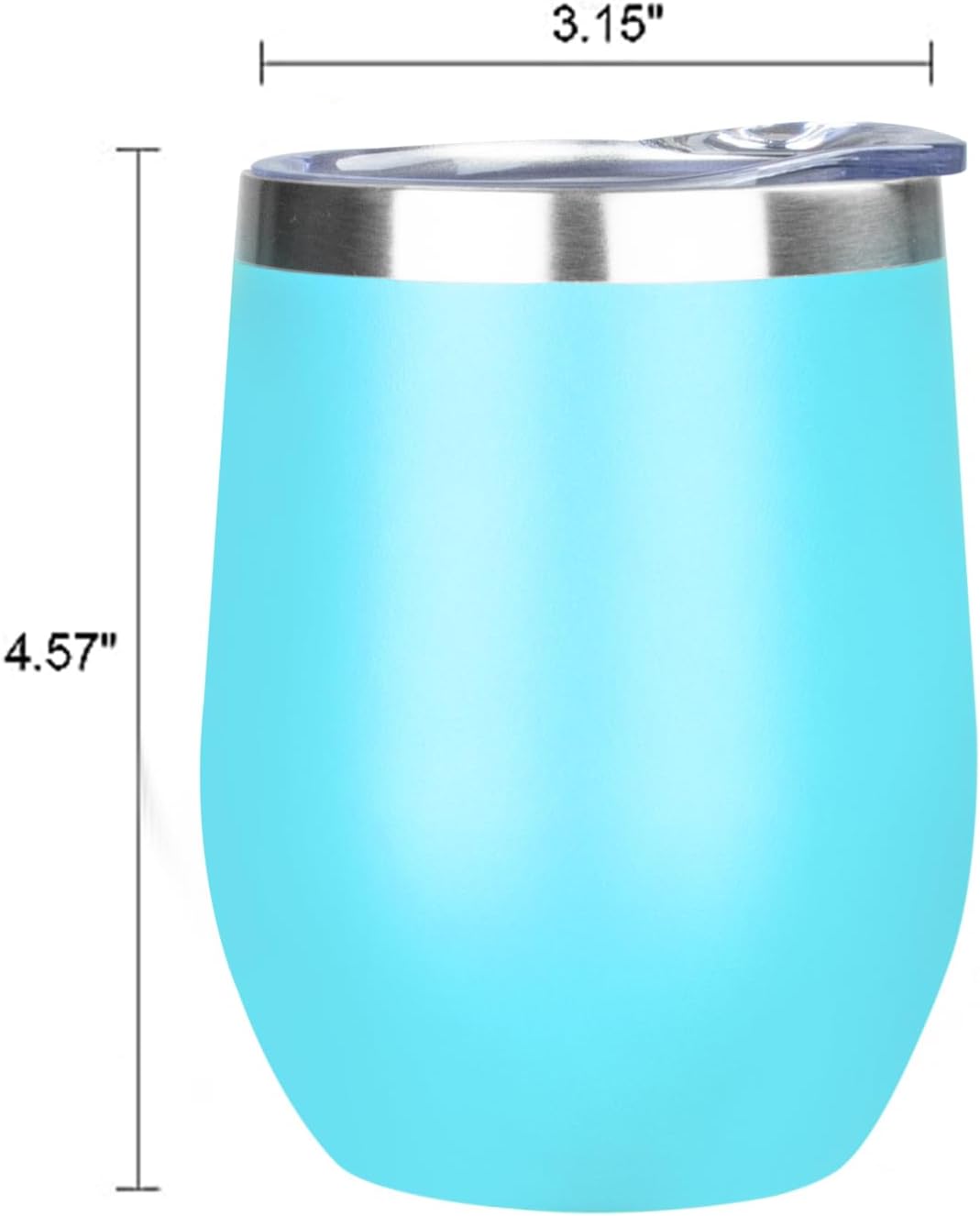 12 Oz Insulated Wine Tumbler with Lid Wine Glass Coffee Cup(Black,1)