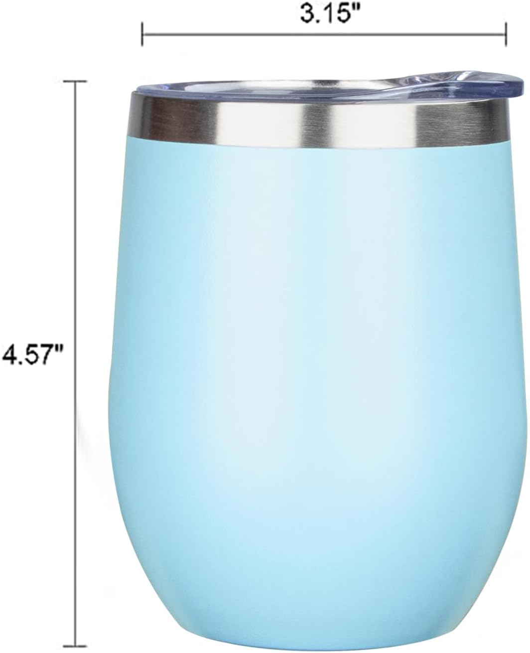 12 Oz Insulated Wine Tumbler with Lid Wine Glass Coffee Cup(Black,1)