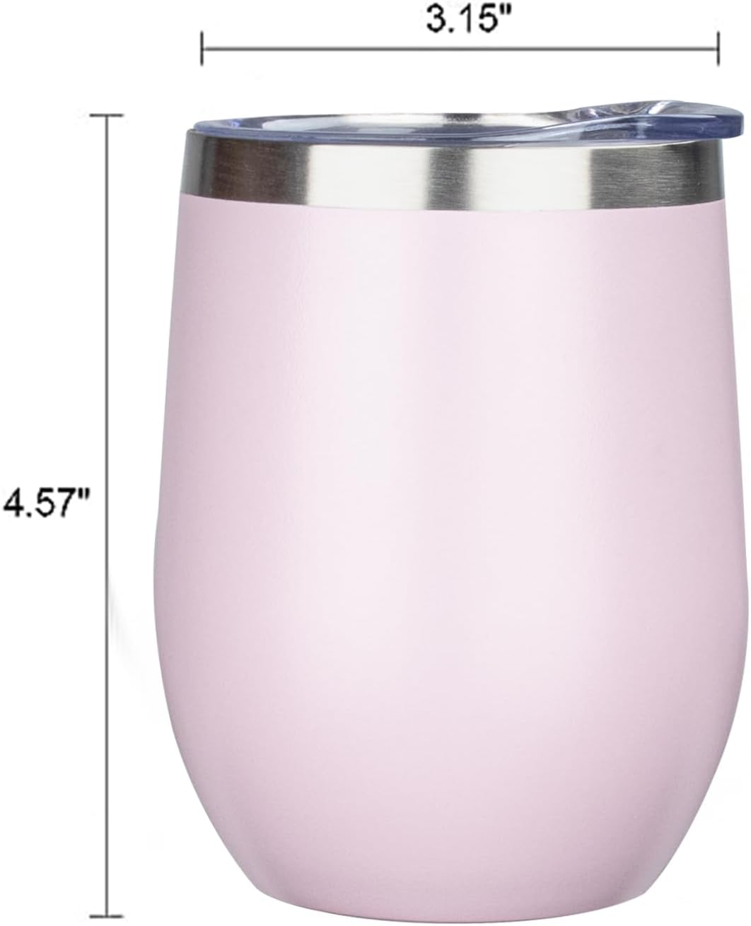 12 Oz Insulated Wine Tumbler with Lid Wine Glass Coffee Cup(Black,1)