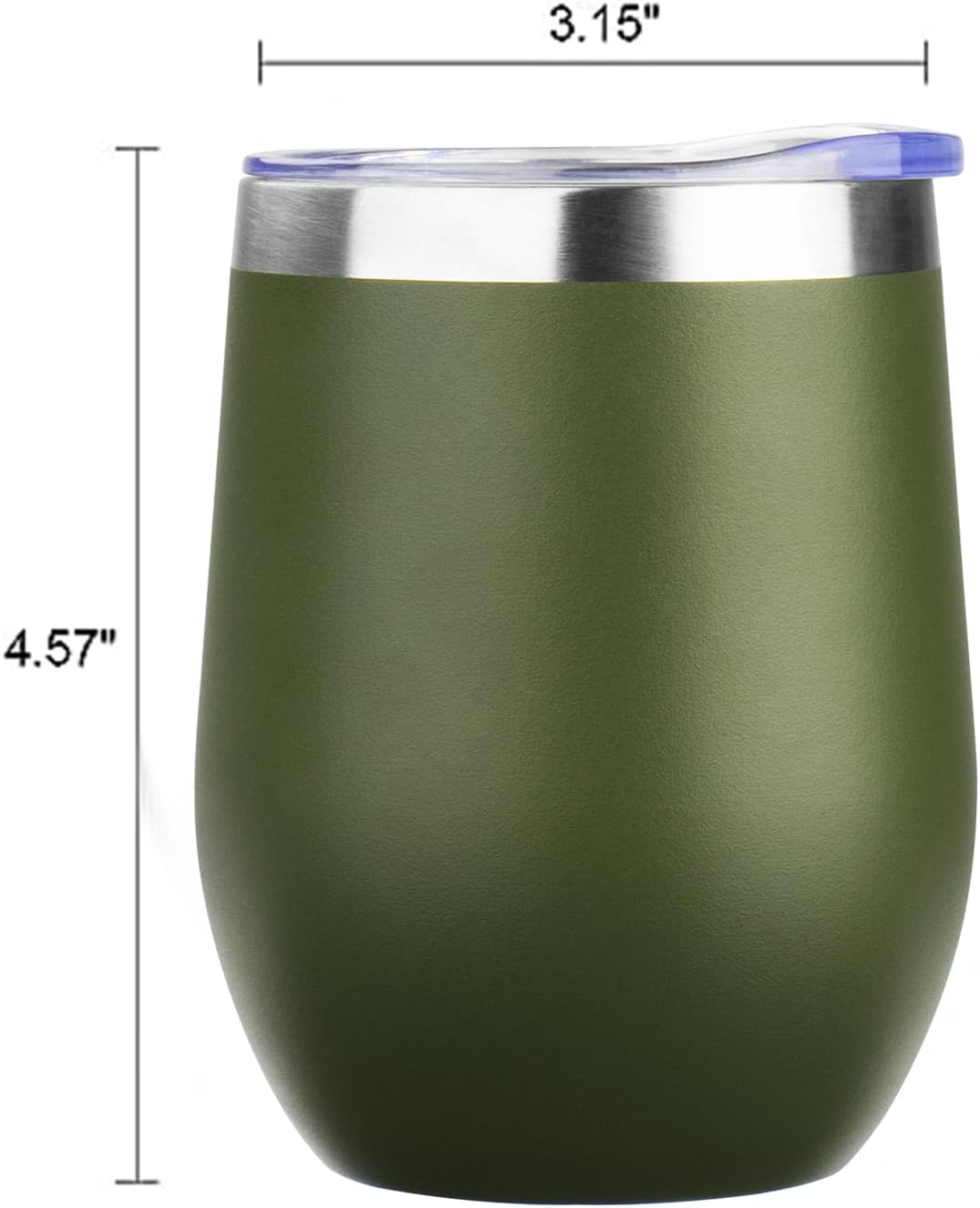 12 Oz Insulated Wine Tumbler with Lid Wine Glass Coffee Cup(Black,1)