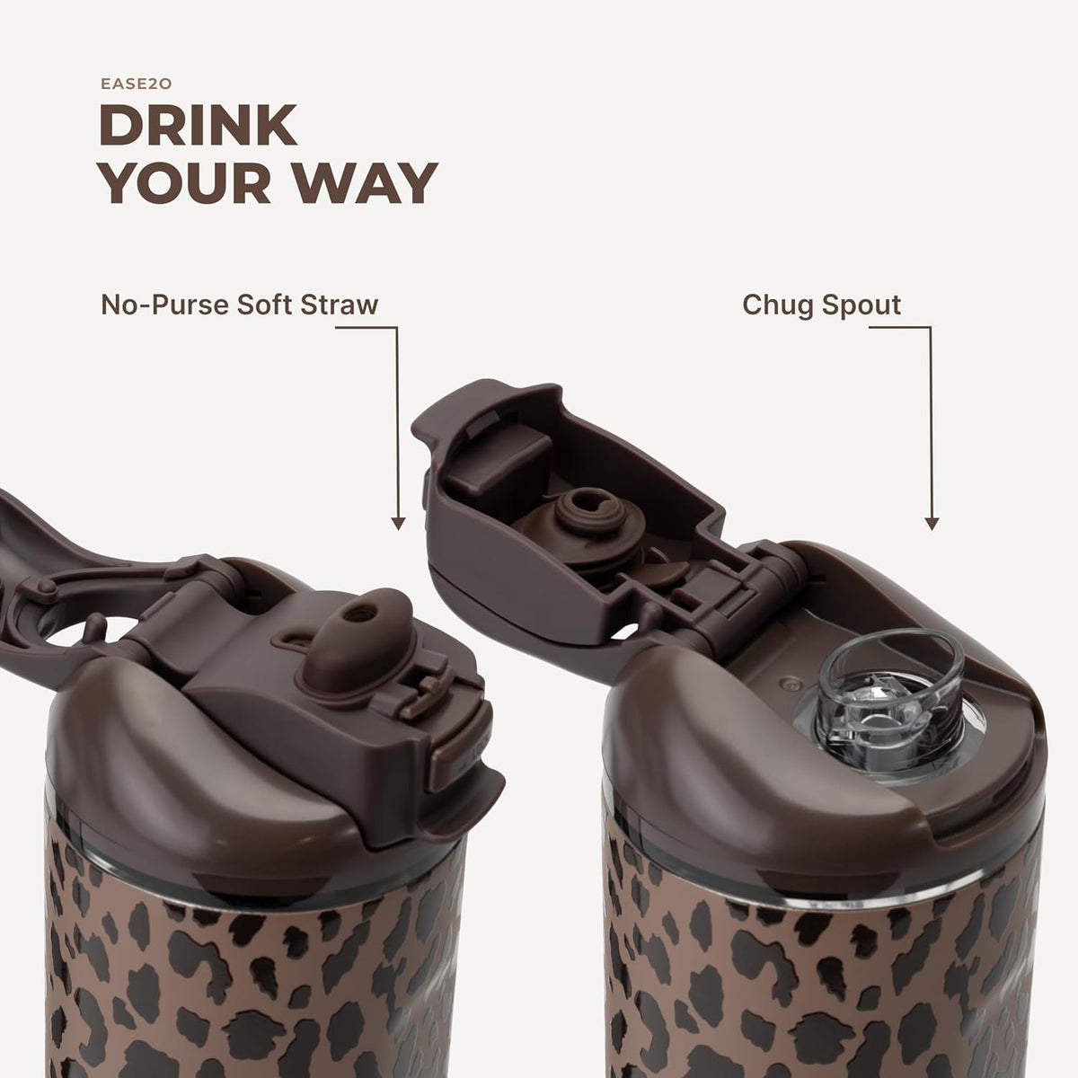 Ease2o 32oz Insulated Water Bottle, Straw & Chug, Sweet Pea