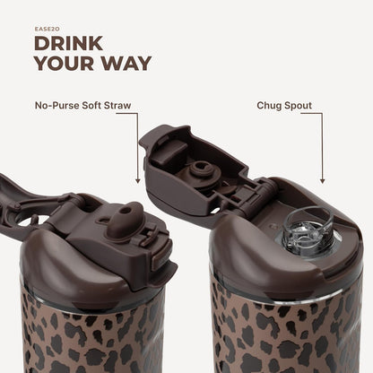 Ease2o 32oz Insulated Water Bottle, Straw & Chug, Sweet Pea