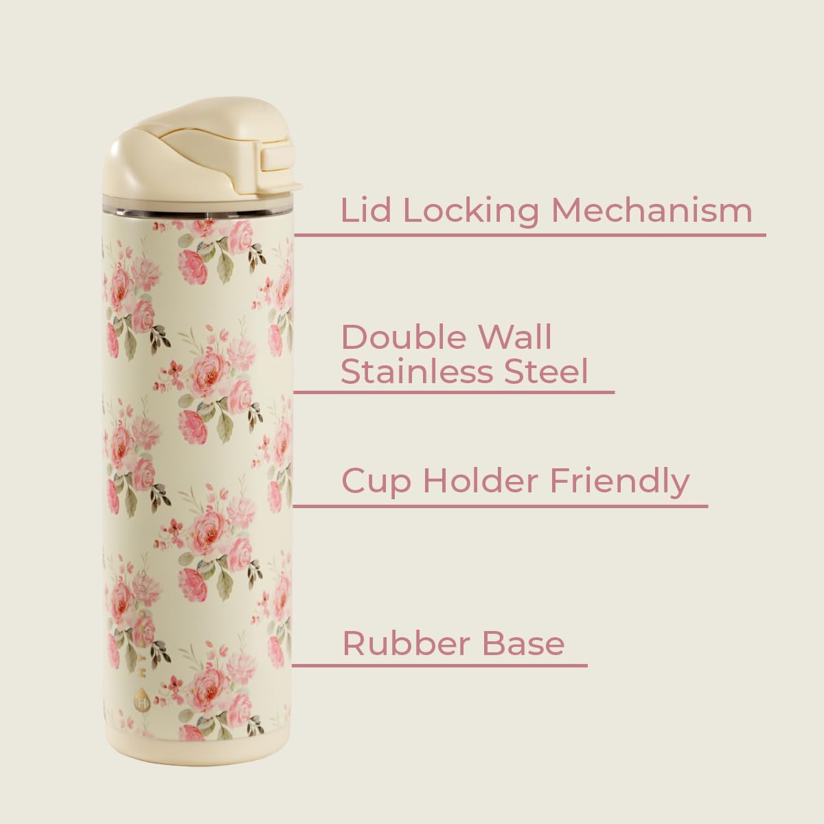Ease2o 32oz Insulated Water Bottle, Straw & Chug, Sweet Pea