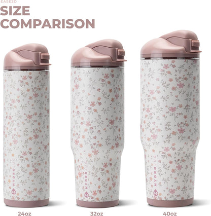 Ease2o 32oz Insulated Water Bottle, Straw & Chug, Sweet Pea