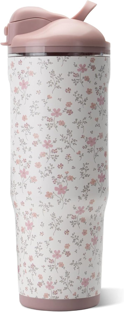 Ease2o 32oz Insulated Water Bottle, Straw & Chug, Sweet Pea