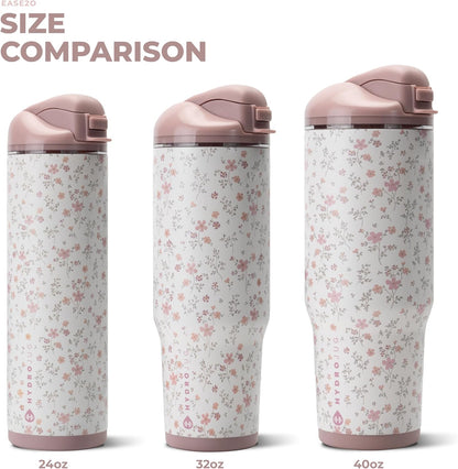 Ease2o 32oz Insulated Water Bottle, Straw & Chug, Sweet Pea