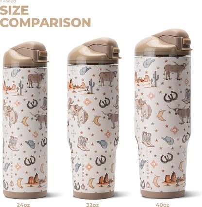 Ease2o 32oz Insulated Water Bottle, Straw & Chug, Sweet Pea