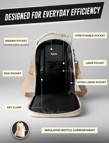 . Magnetic Gym Bag & Water Bottle Holder with N52 Magnets Crossbody Sling for Men Women Fits Hydro Flask Yeti Owal Small Gym Bag AirTag Phone Key Storage Bonus Wet Gear Pouch Workout Travel Gift