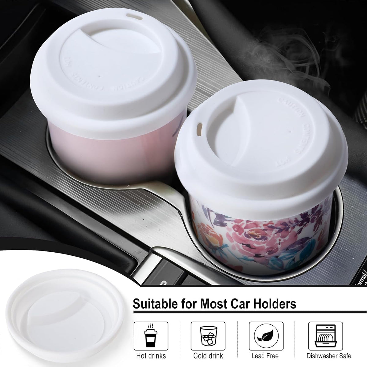 Ceramic Travel Mug, 12oz Unique To Go Coffee Mugs with Splash Resistant Lid and Color Box, Reusable Double Wall Black Mug Porcelain Coffee Cup, Gifts for Women Men Her Him, Black
