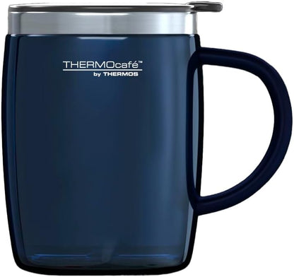 Translucent Desk Mug, Stainless Steel, Blue, S (Pack of 1), 450 ml