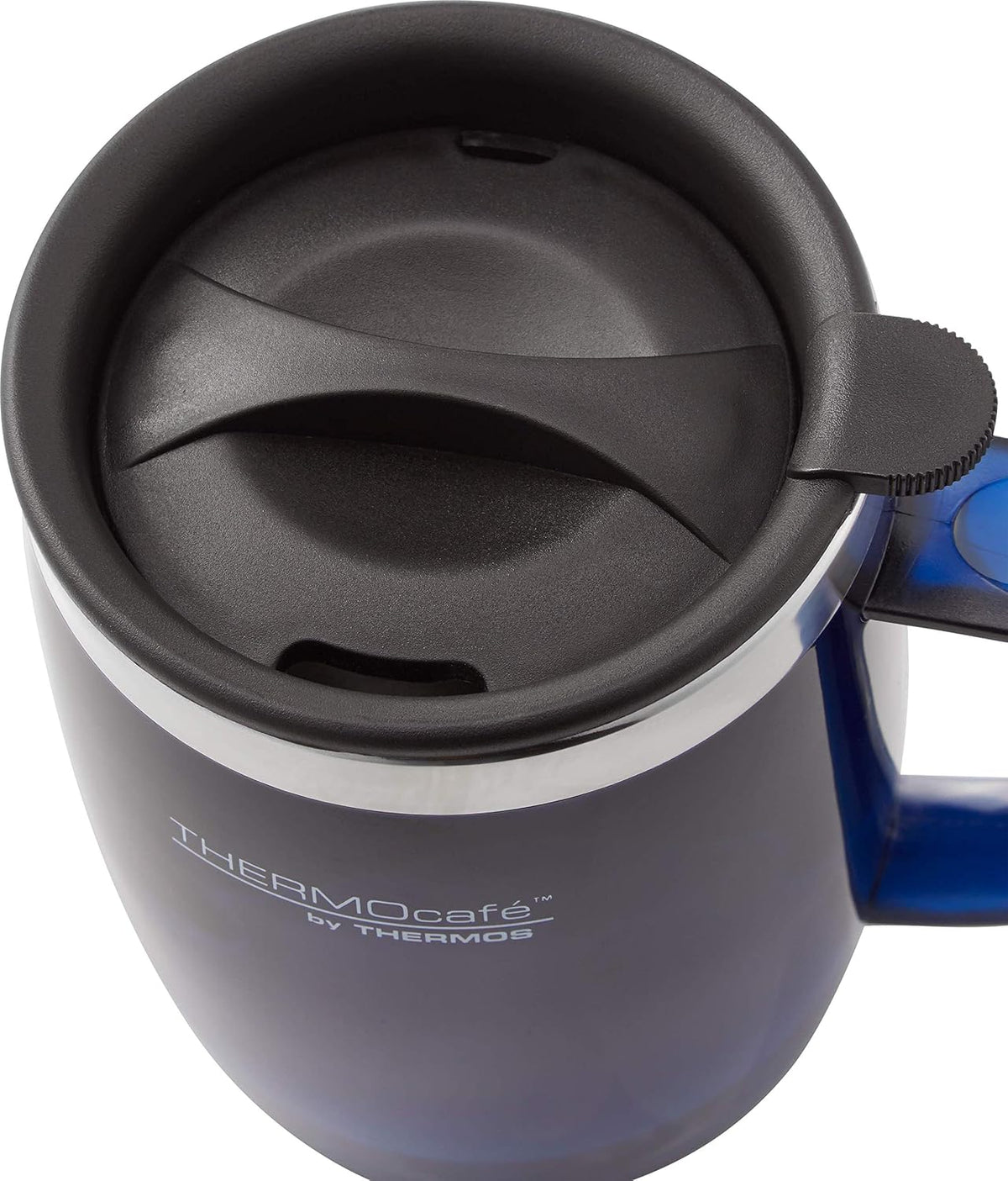 Translucent Desk Mug, Stainless Steel, Blue, S (Pack of 1), 450 ml