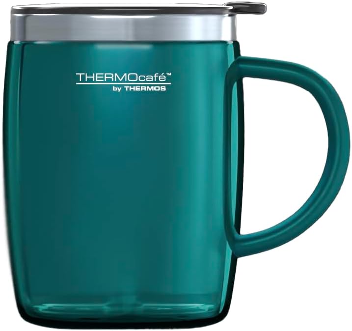 Translucent Desk Mug, Stainless Steel, Blue, S (Pack of 1), 450 ml