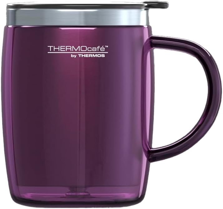 Translucent Desk Mug, Stainless Steel, Blue, S (Pack of 1), 450 ml