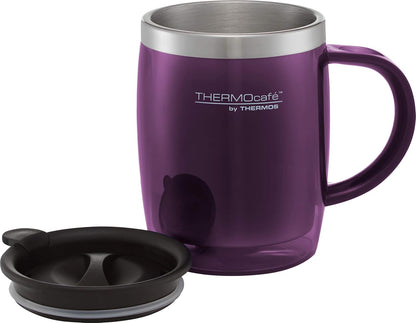 Translucent Desk Mug, Stainless Steel, Blue, S (Pack of 1), 450 ml