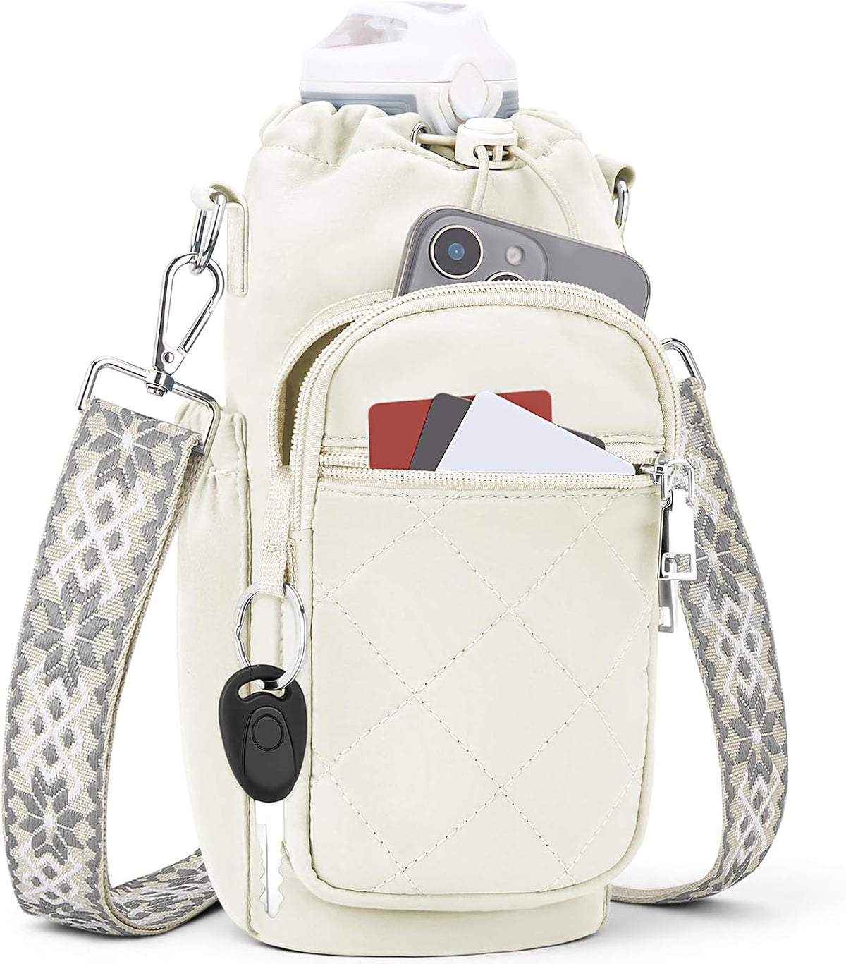 Water Bottle Carrier Bag with Strap, Insulated Corssbody Purse